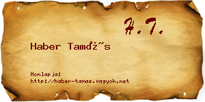 Haber Tamás névjegykártya